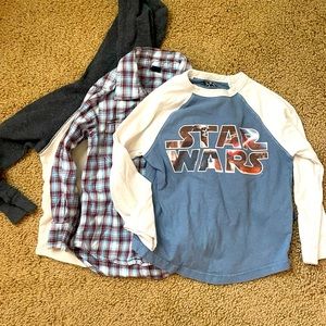 3 Longsleeve T-Shirt Lot / Bundle Boy Tees Star Wars